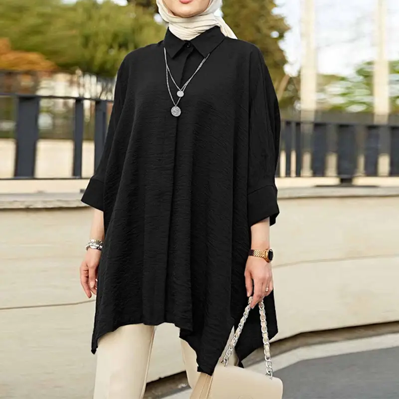 Cross Border Shirt Women Plus Size Casual Top Malaysia Muslim Clothes — feature 4