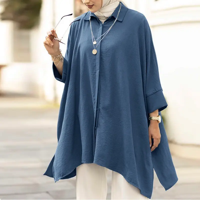 Cross Border Shirt Women Plus Size Casual Top Malaysia Muslim Clothes — feature 5