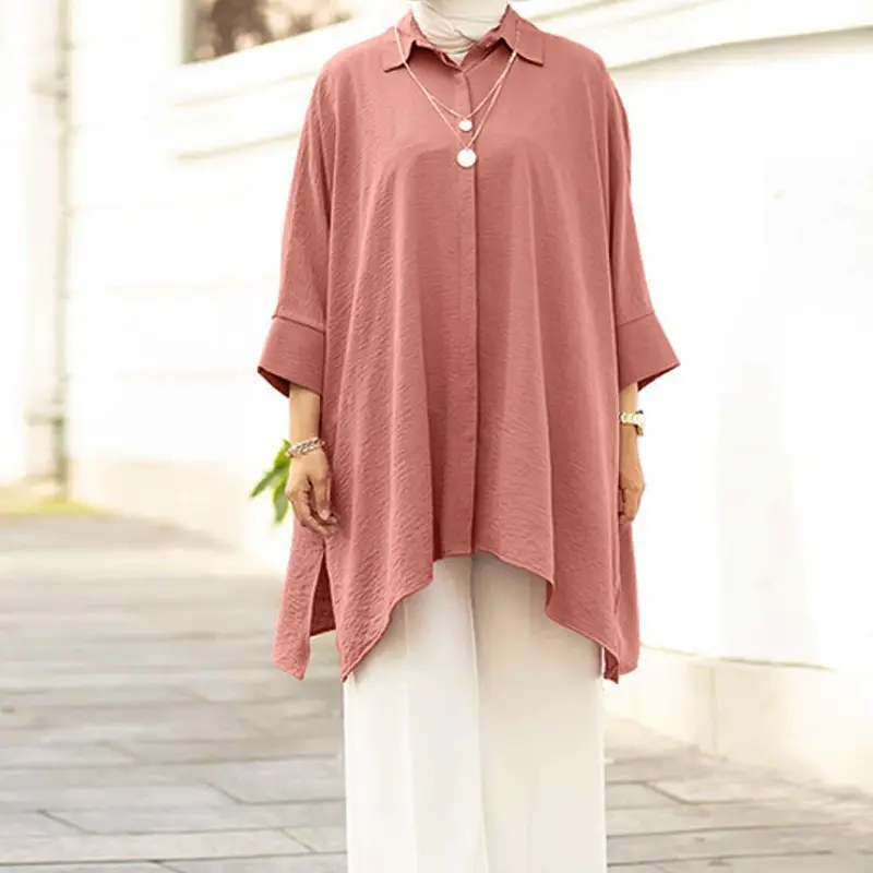 Cross Border Shirt Women Plus Size Casual Top Malaysia Muslim Clothes — feature 6