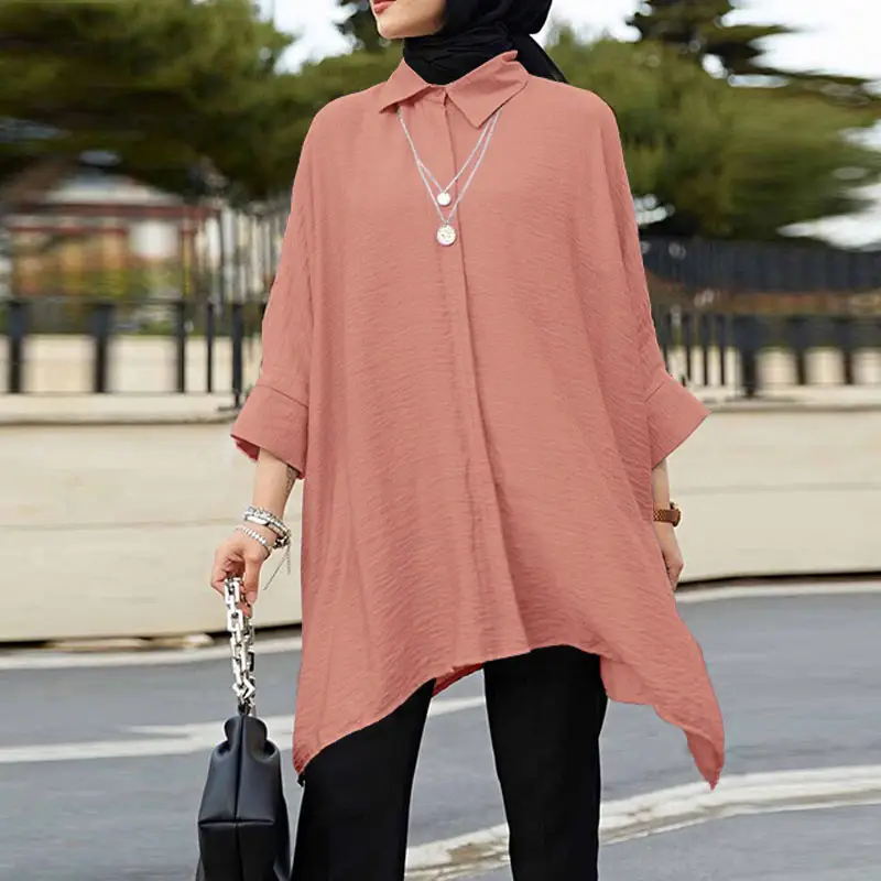 Cross Border Shirt Women Plus Size Casual Top Malaysia Muslim Clothes - Image 2