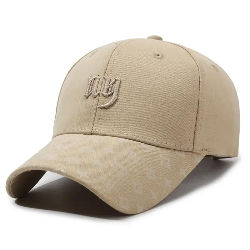 Men Embroidered Cap with LV Logo Beige - Image 5