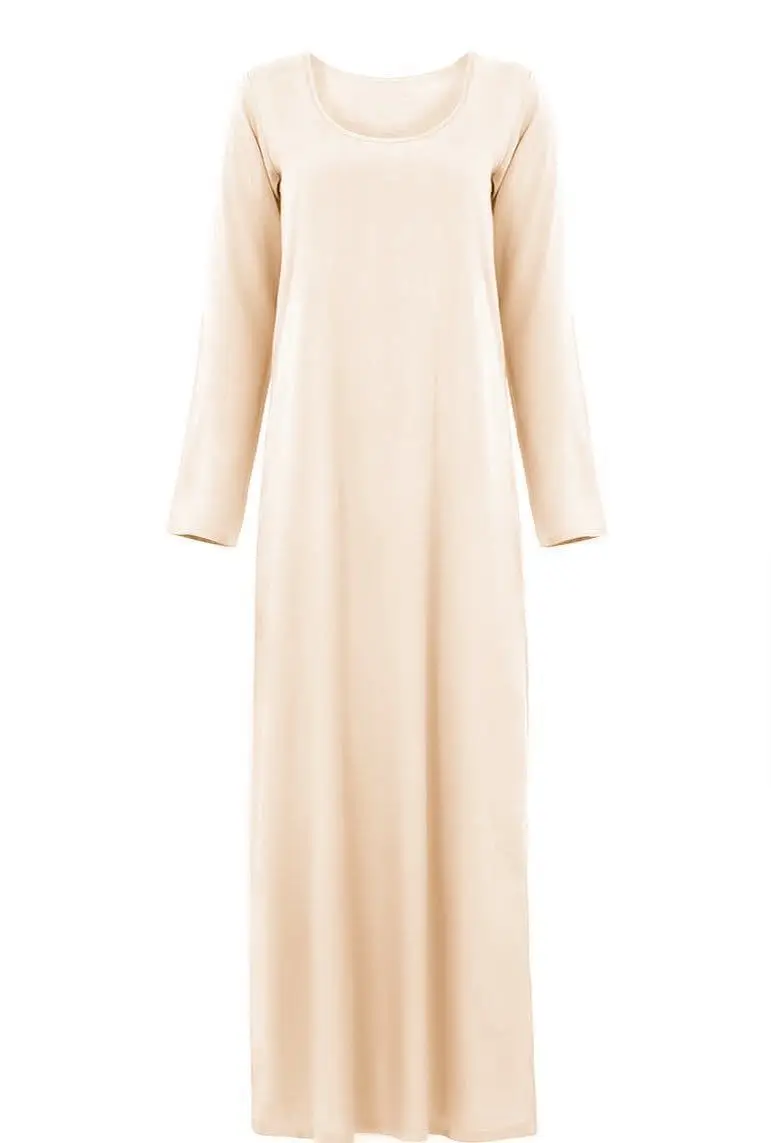 Muslim Ceremony Dress Long Sleeve Inner Robe Beige — feature 12