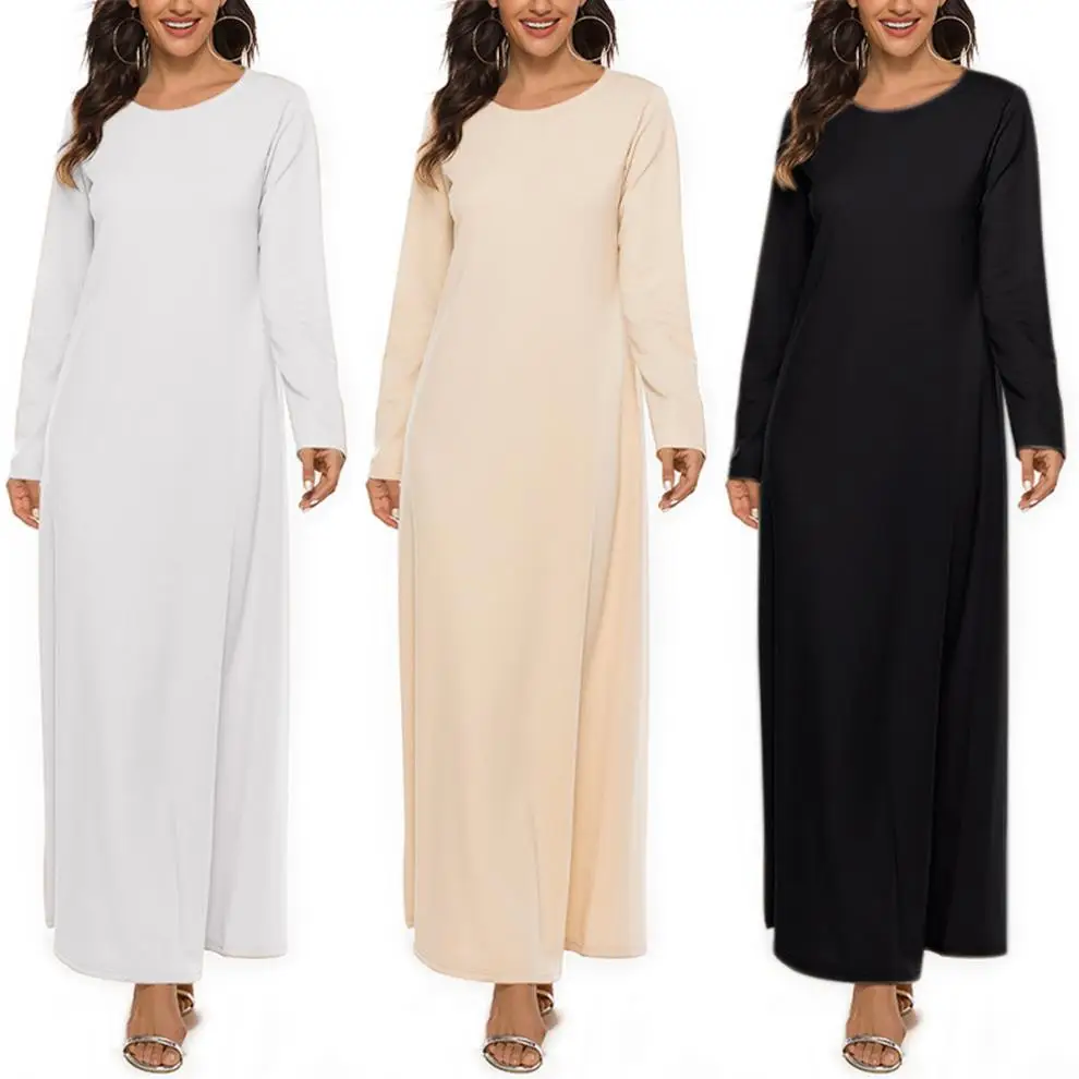 Muslim Ceremony Dress Long Sleeve Inner Robe Beige — feature 3