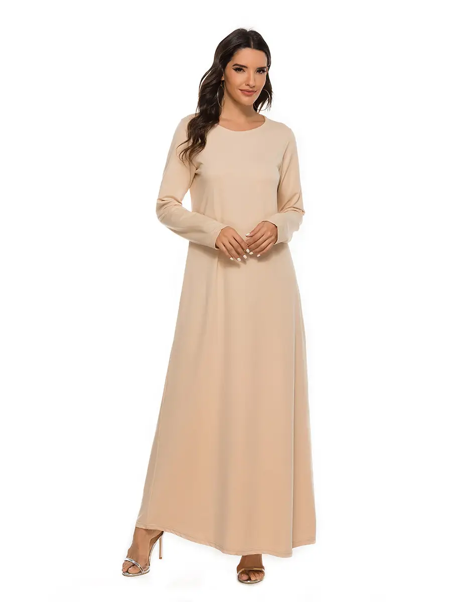 Muslim Ceremony Dress Long Sleeve Inner Robe Beige — feature 4