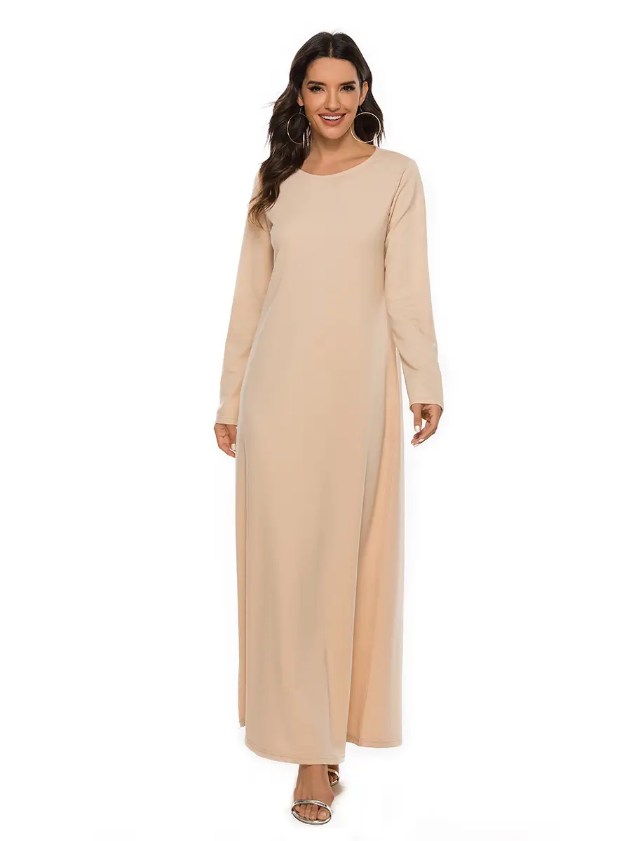 Muslim Ceremony Dress Long Sleeve Inner Robe Beige — feature 5