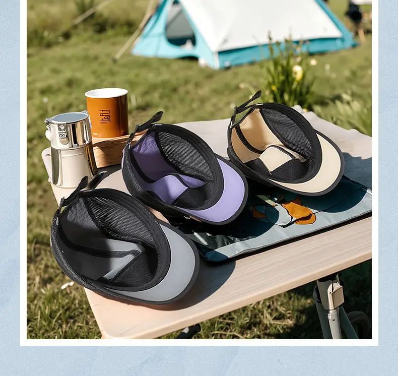 Women's Beige Mesh Cap Outdoor Sunscreen — feature 18