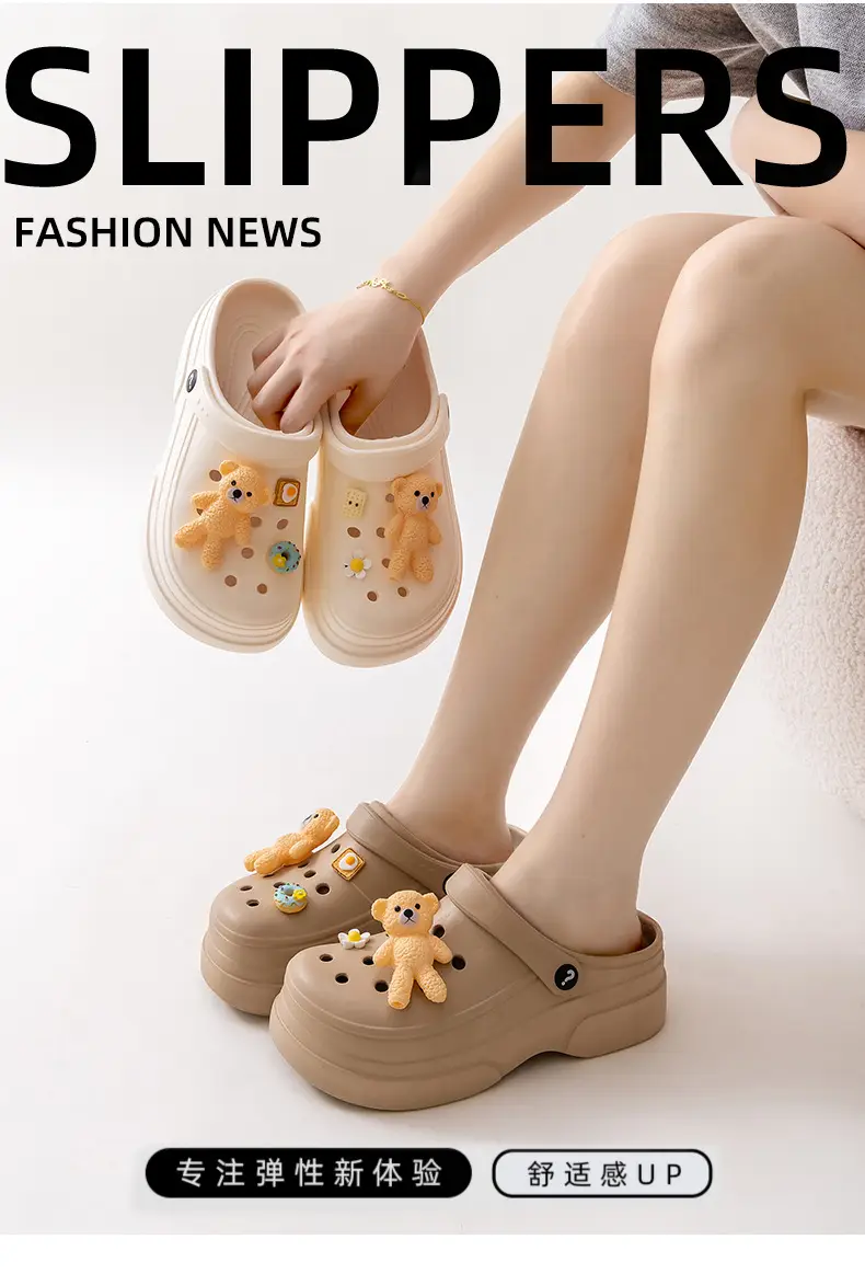 New Ladies Hole Shoes Ultra Light Elastic White — feature 10