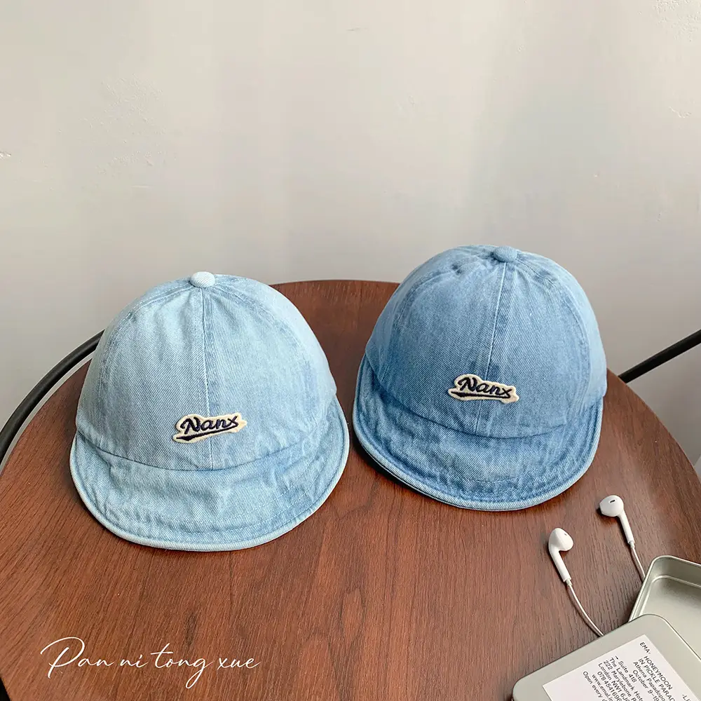 Blue Denim Fisherman Cap for Boys Girls Sunscreen Hat - Image 6