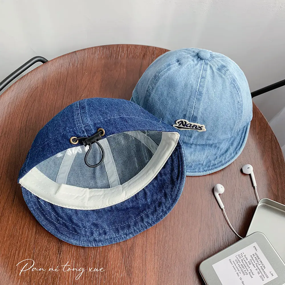 Blue Denim Fisherman Cap for Boys Girls Sunscreen Hat — feature 26