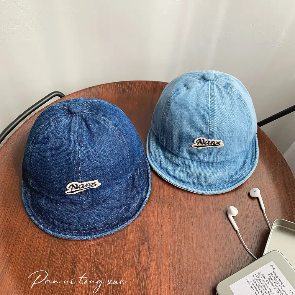 Blue Denim Fisherman Cap for Boys Girls Sunscreen Hat — feature 28