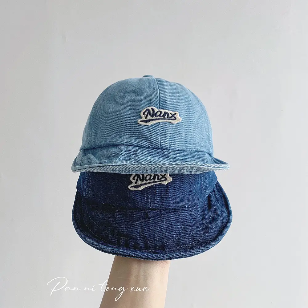 Blue Denim Fisherman Cap for Boys Girls Sunscreen Hat — feature 29