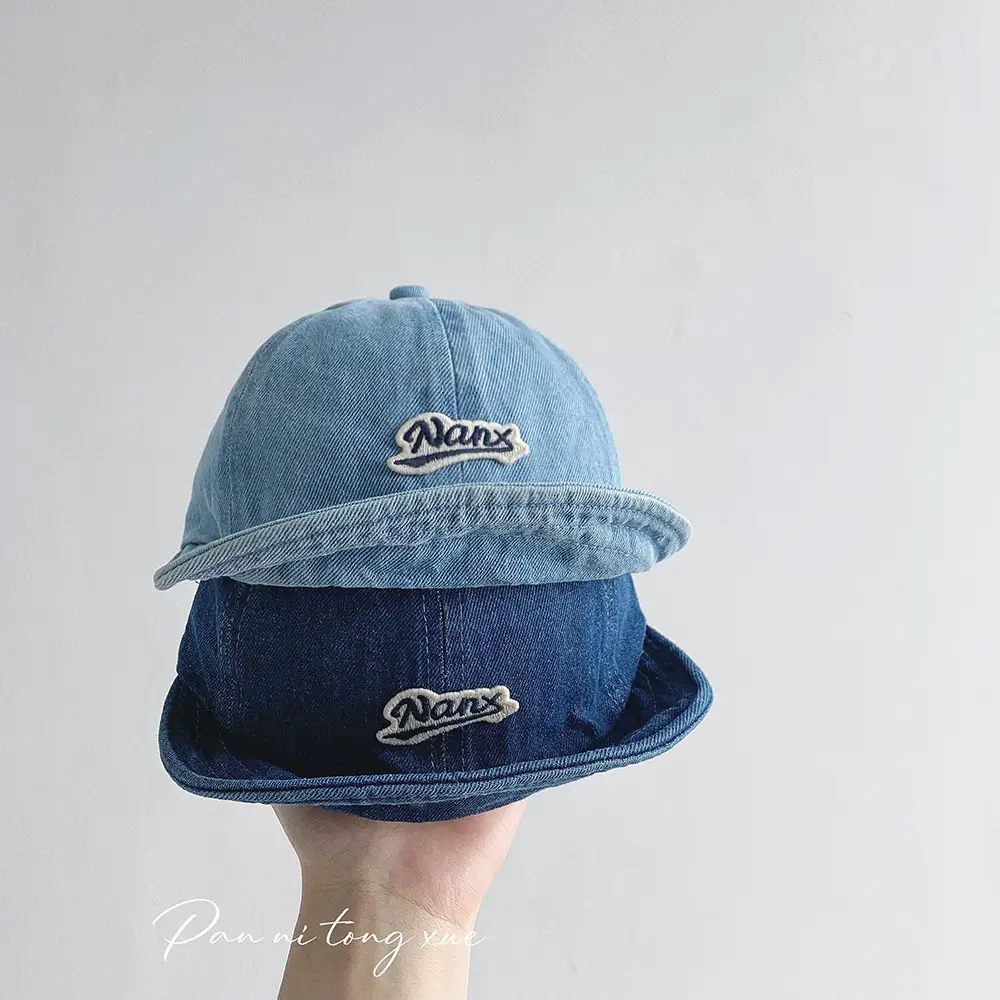 Blue Denim Fisherman Cap for Boys Girls Sunscreen Hat — feature 30