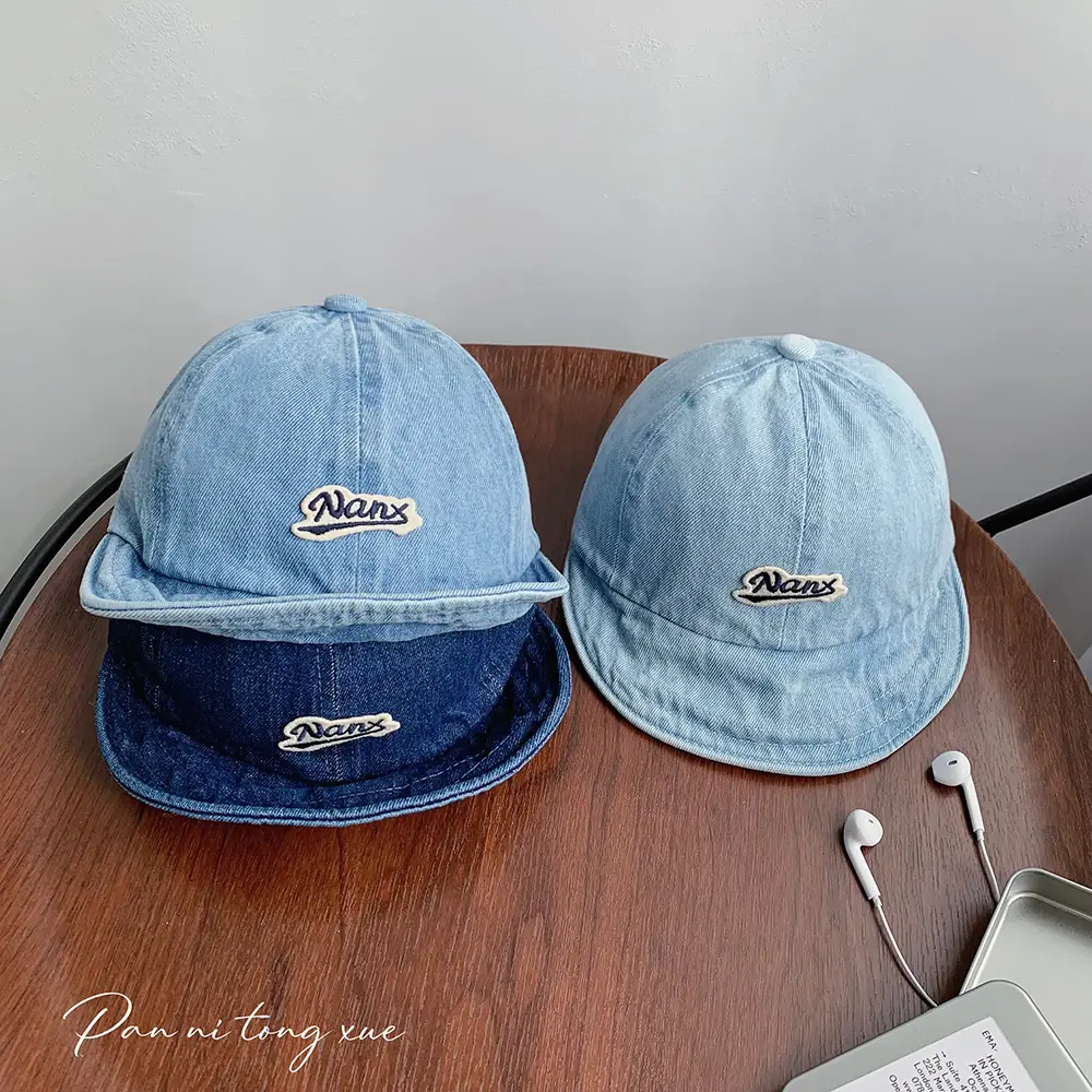 Blue Denim Fisherman Cap for Boys Girls Sunscreen Hat — feature 32