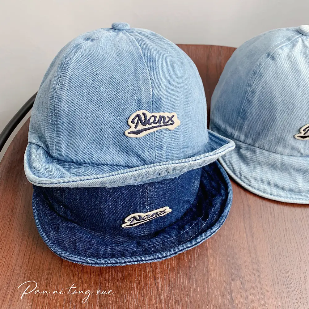 Blue Denim Fisherman Cap for Boys Girls Sunscreen Hat — feature 33