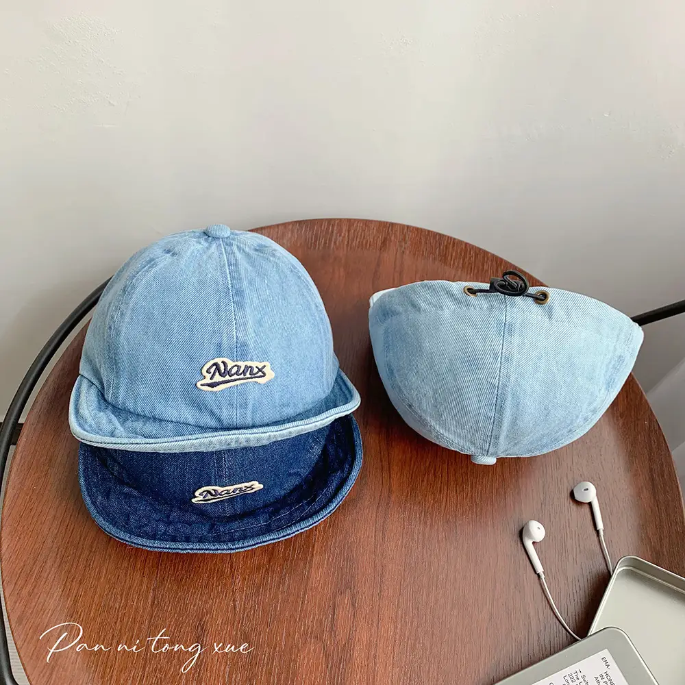Blue Denim Fisherman Cap for Boys Girls Sunscreen Hat — feature 34