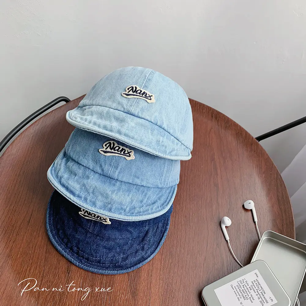 Blue Denim Fisherman Cap for Boys Girls Sunscreen Hat — feature 36