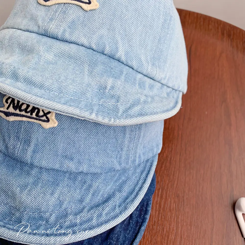 Blue Denim Fisherman Cap for Boys Girls Sunscreen Hat — feature 37