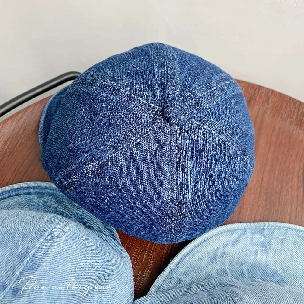 Blue Denim Fisherman Cap for Boys Girls Sunscreen Hat — feature 38