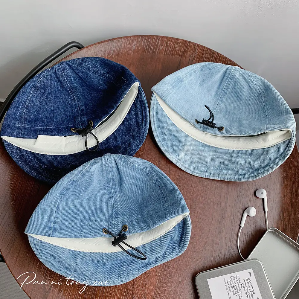 Blue Denim Fisherman Cap for Boys Girls Sunscreen Hat — feature 39