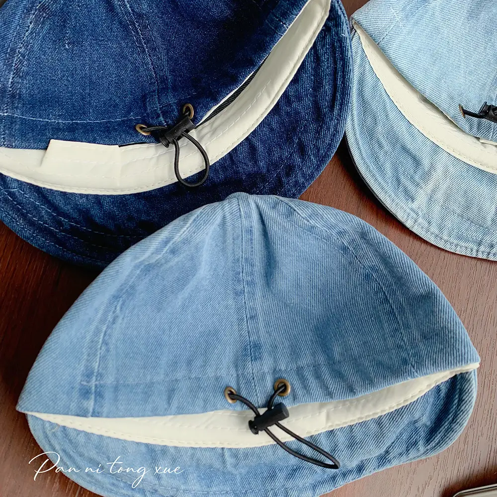 Blue Denim Fisherman Cap for Boys Girls Sunscreen Hat — feature 40