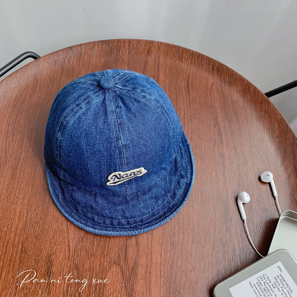 Blue Denim Fisherman Cap for Boys Girls Sunscreen Hat - Image 2