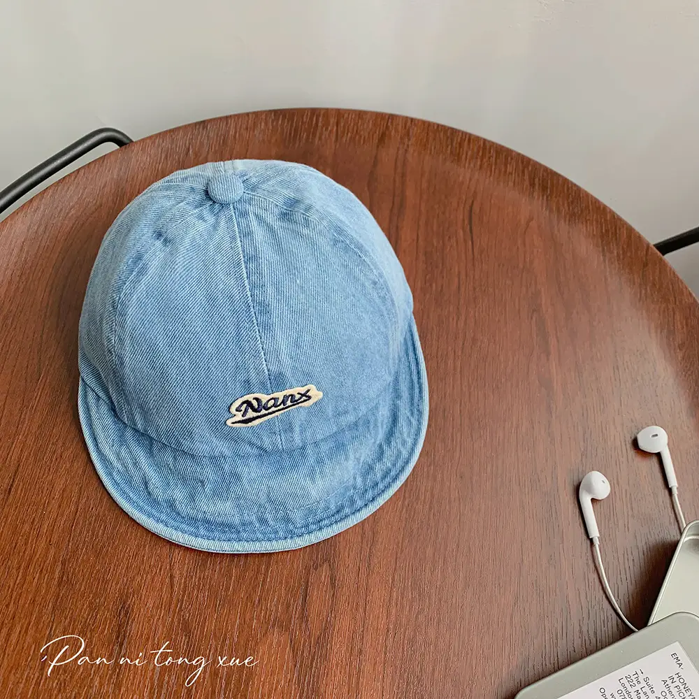 Blue Denim Fisherman Cap for Boys Girls Sunscreen Hat - Image 3