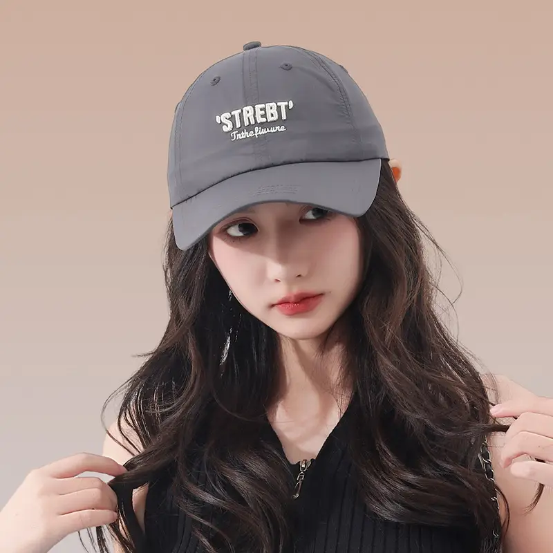 Women Pink Street Style Baseball Cap with Embroidered Letter