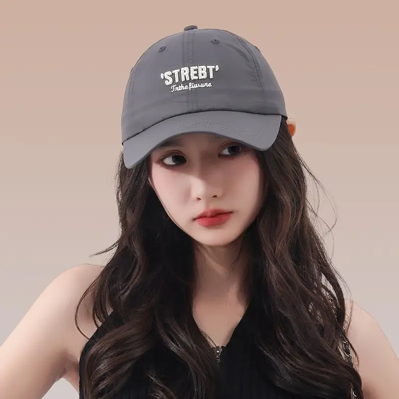 Women Pink Street Style Baseball Cap with Embroidered Letter — feature 14