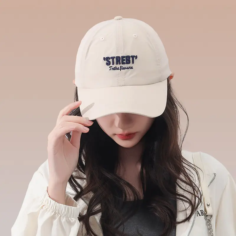 Women Pink Street Style Baseball Cap with Embroidered Letter — feature 7