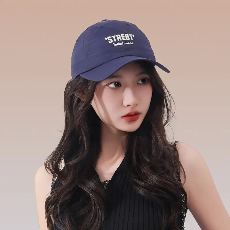 Women Pink Street Style Baseball Cap with Embroidered Letter