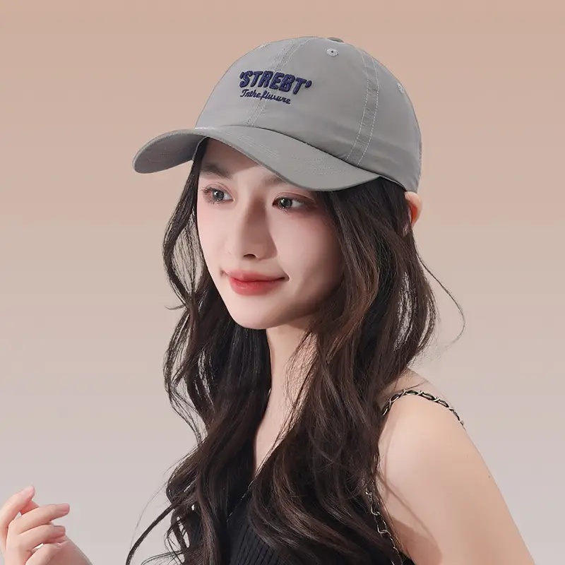Women Pink Street Style Baseball Cap with Embroidered Letter