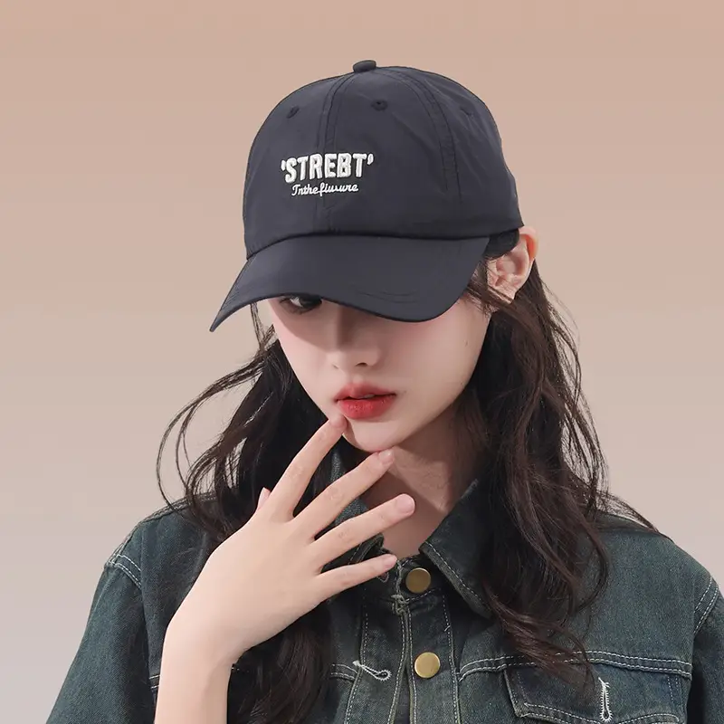 Women Pink Street Style Baseball Cap with Embroidered Letter