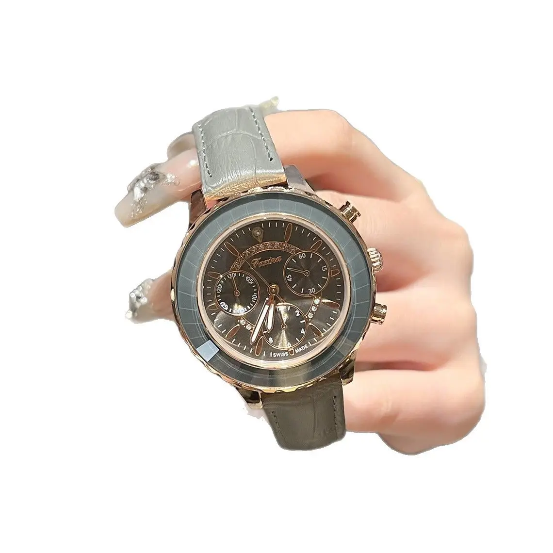 Women's Luxury Mechanical Watch with Diamond Studded Dial - Image 5