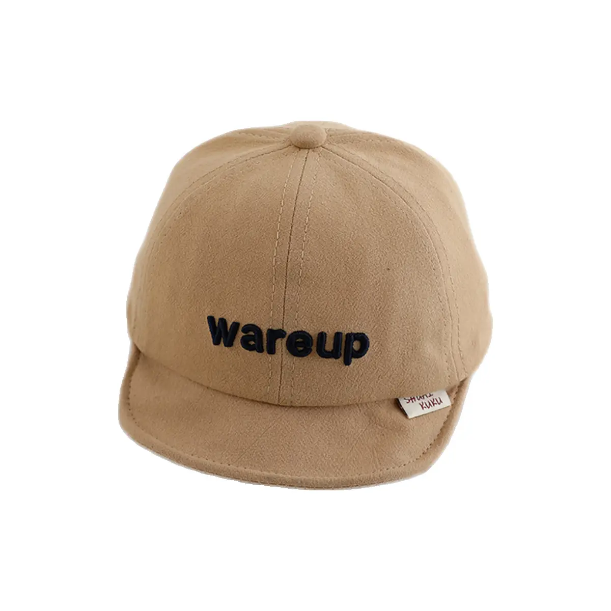 Baby Hat with Korean Letter "Wareup" Beige - Image 11