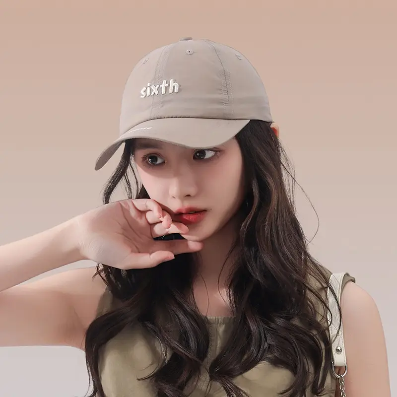 Women's 6th Embroidered Baseball Cap Spring Summer Duck Tongue Hat