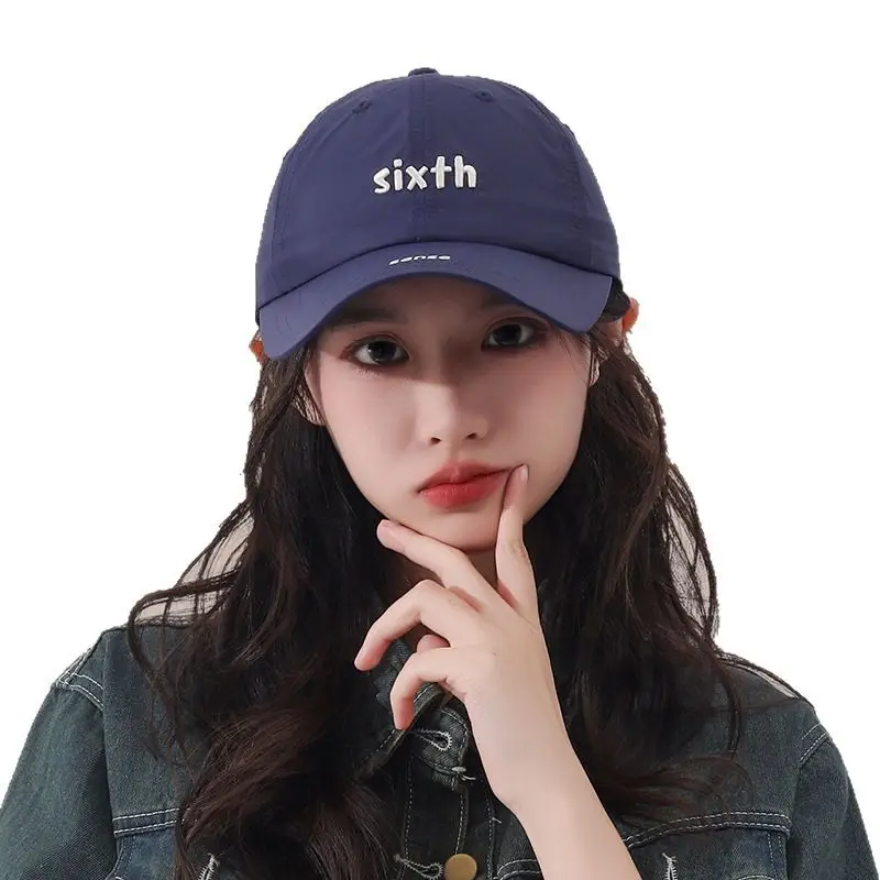 Women's 6th Embroidered Baseball Cap Spring Summer Duck Tongue Hat