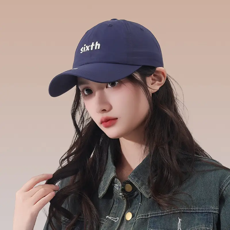 Women's 6th Embroidered Baseball Cap Spring Summer Duck Tongue Hat