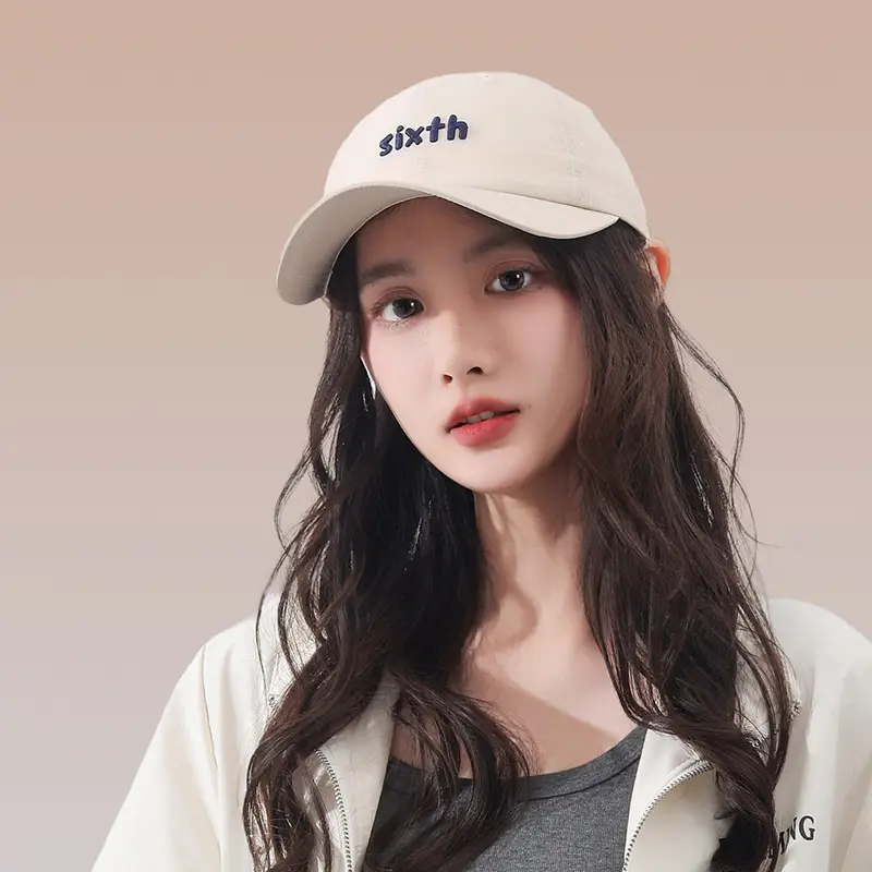 Women's 6th Embroidered Baseball Cap Spring Summer Duck Tongue Hat