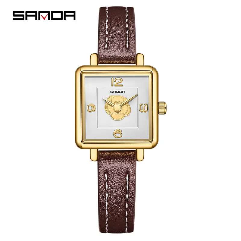 Sanda Square Watch Rose Gold Mesh Strap Waterproof Business Quartz - Image 19