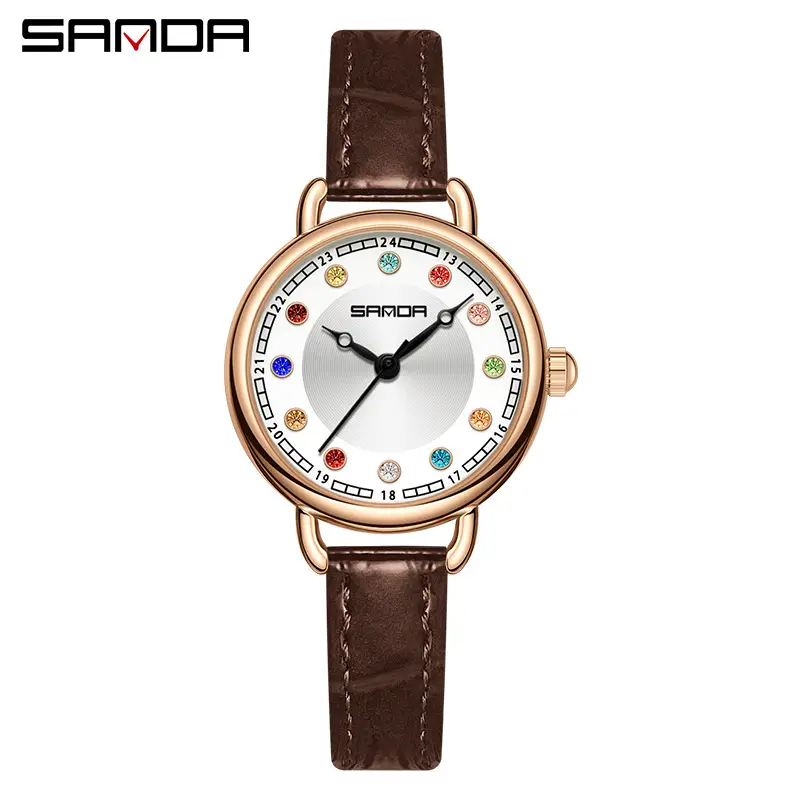 Sanda High-End Women's Quartz Watch with Birthstone Design - Image 10