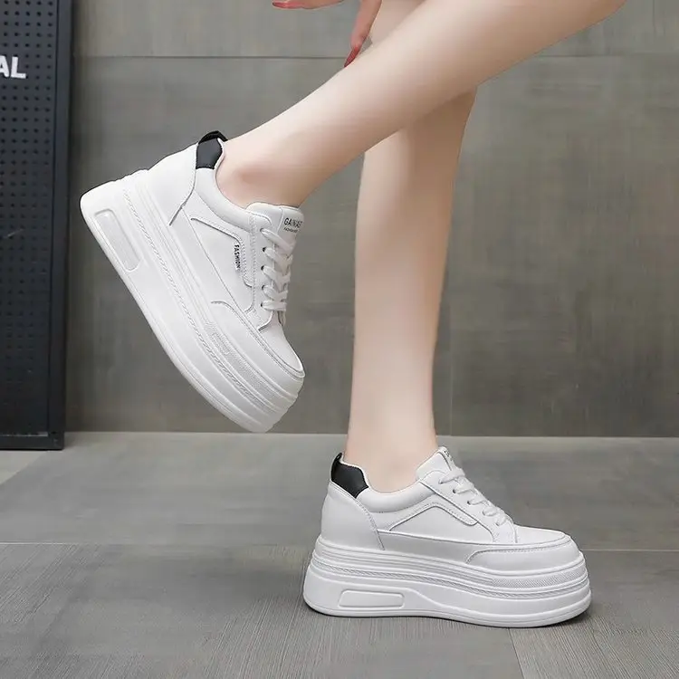 White Thick Casual Board Shoes Women's 2025 Spring - Image 4