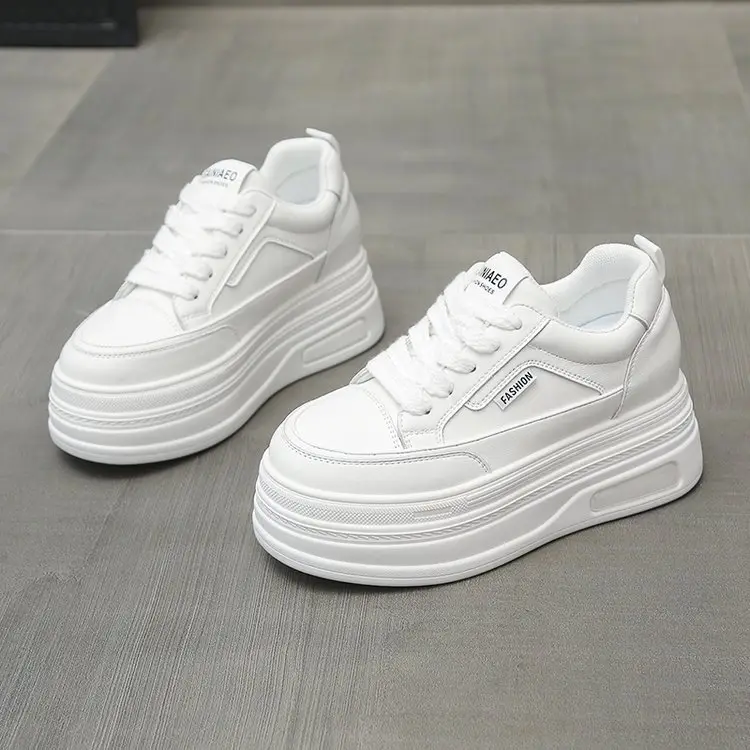 White Thick Casual Board Shoes Women's 2025 Spring - Image 2