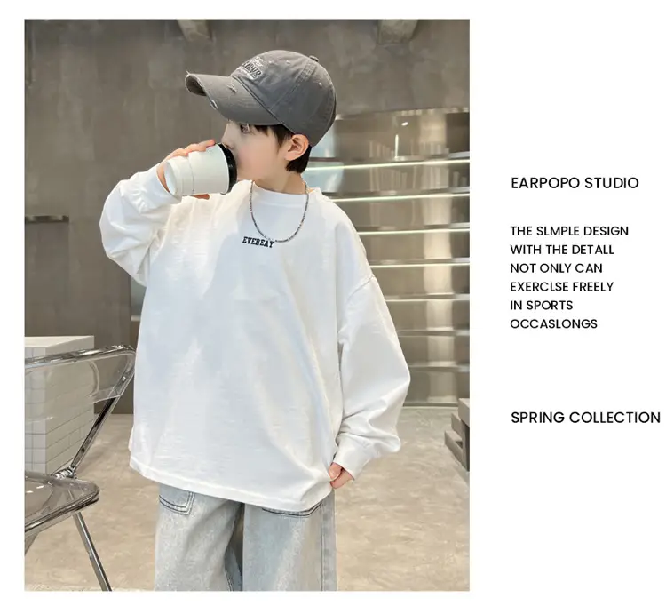 Kids White Graphic Track Suit 2026 Spring Set — feature 11