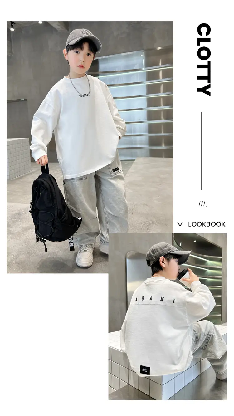 Kids White Graphic Track Suit 2026 Spring Set — feature 17