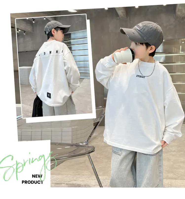Kids White Graphic Track Suit 2026 Spring Set — feature 3