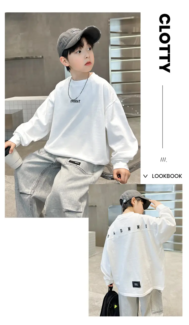Kids White Graphic Track Suit 2026 Spring Set — feature 8