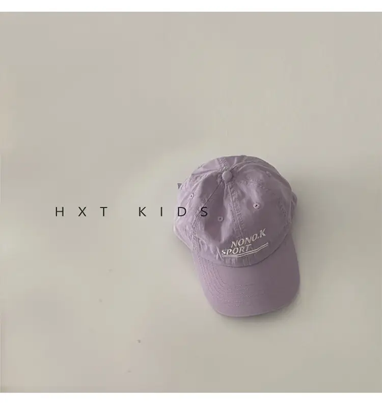 Purple Kids Cap with Letter Embroidery Sunshade — feature 11