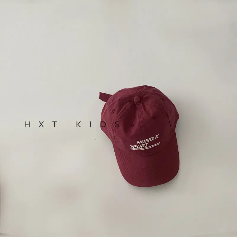 Purple Kids Cap with Letter Embroidery Sunshade - Image 3