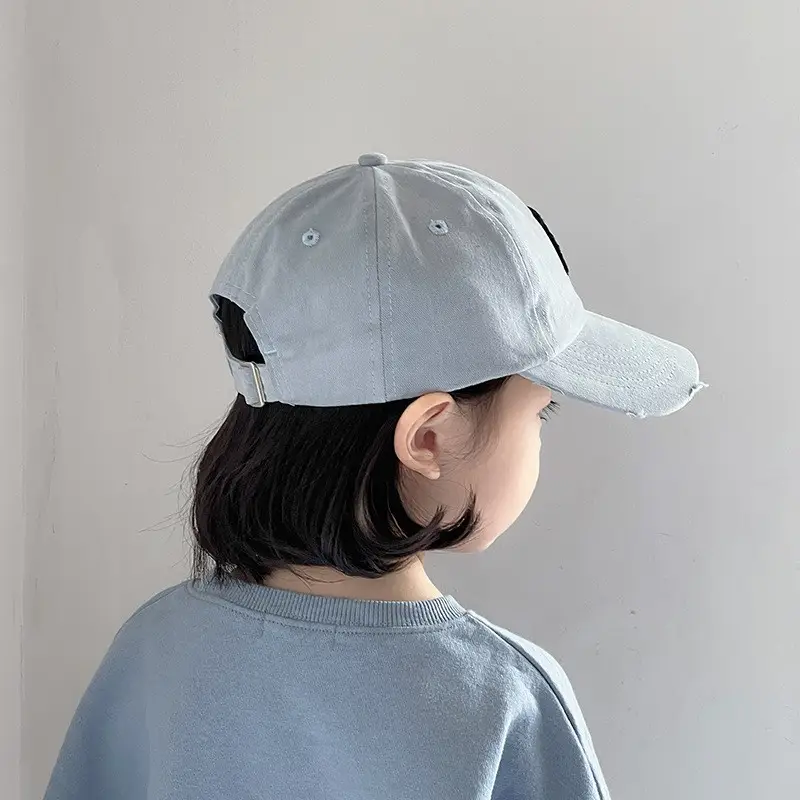 Kids Baseball Cap Grey Korean Western Style