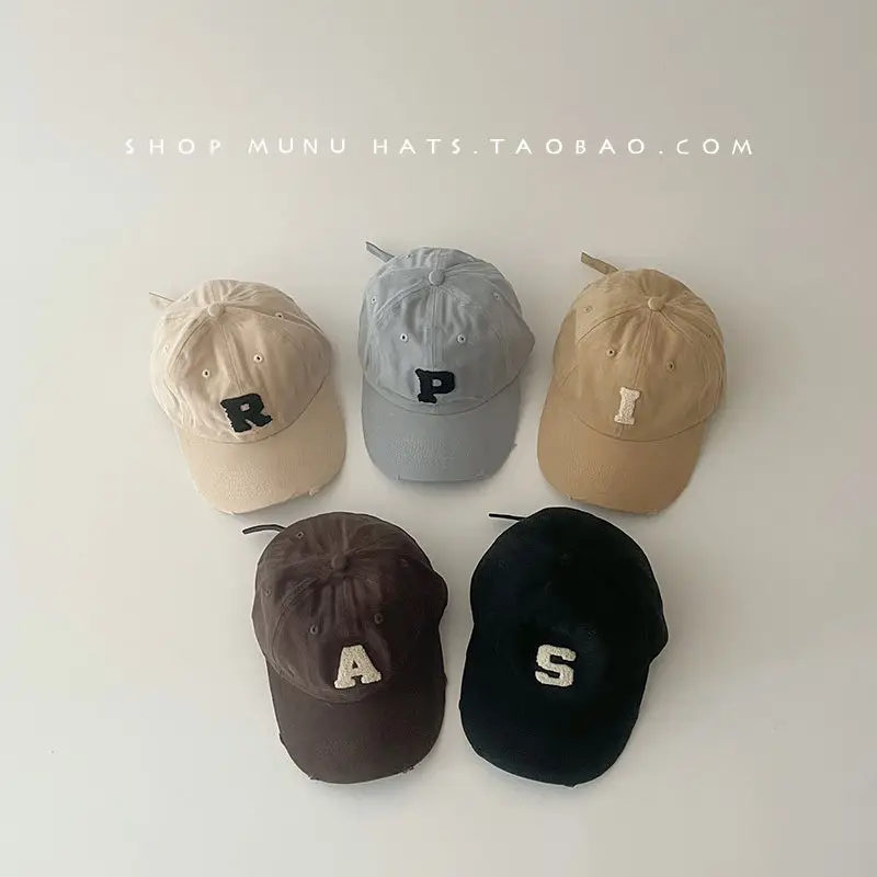 Kids Baseball Cap Grey Korean Western Style — feature 10